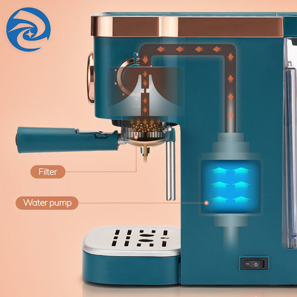 Máy pha cà phê bán tự động tại nhà nhỏ của Ý 1050W cho gia đình với máy làm lạnh sữa