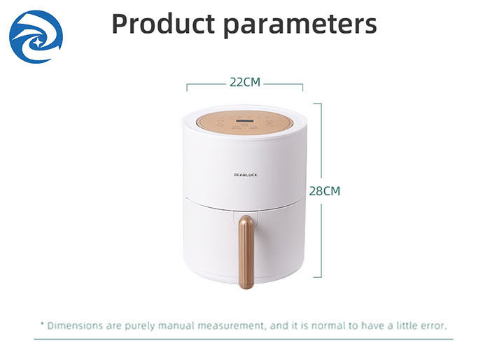 800W 2.5L Nồi chiên không khí gia đình thông minh 2.6qt Tròn đa chức năng