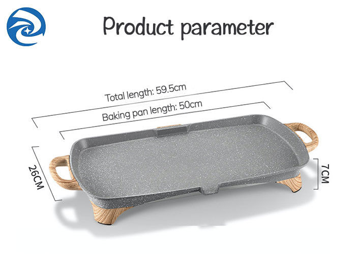 Đá hạt gỗ Vỉ nướng điện Griddles Skillets 1350W 220V