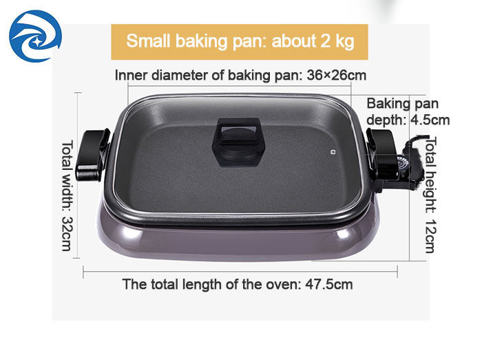 Lưới điện 1600W Lưới Skillets Anti Scalding Edging